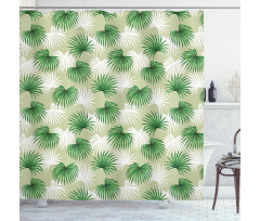 Palm Tree Island Foliage Shower Curtain