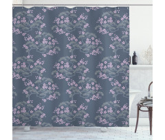 Japanese Plum Blossoms Shower Curtain