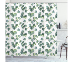 Watercolor Eucalyptus Art Shower Curtain