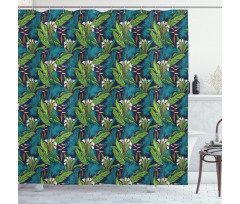 Tropical Jungle Pattern Shower Curtain