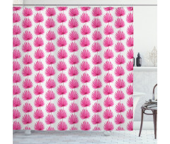 Watercolor Pink Leaves Shower Curtain