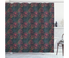 Concept of Flowers of Asia Shower Curtain