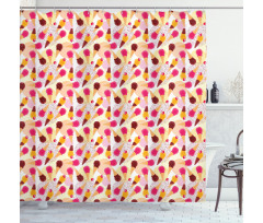 Cherries and Circles Shower Curtain