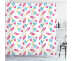 Watercolor Popsicles Shower Curtain