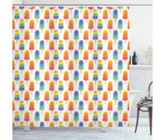Orange Rainbow Flavor Shower Curtain