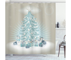 Xmas Tree Presents Shower Curtain