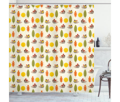 Different Trees Animals Shower Curtain