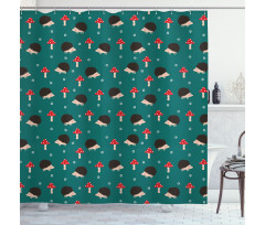 Forest Life Mushrooms Shower Curtain