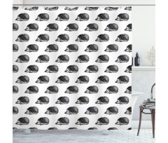 Sketchy Animal Pattern Shower Curtain