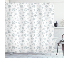 Winter Motif Doodle Shower Curtain
