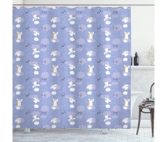 Angels Playing Harp Love Shower Curtain