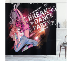 Break Dance Party Theme Shower Curtain