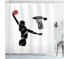 Basketball Player Artwork Shower Curtain