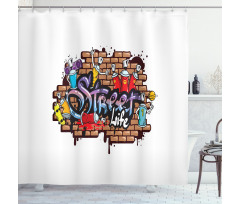 Street Life Graffiti Art Shower Curtain