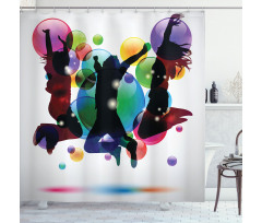 Happy People Bubbles Shower Curtain