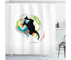 Skating Teen Tumble Shower Curtain