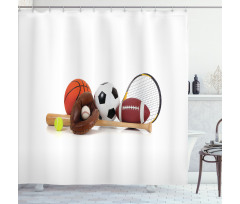 Assorted Sports Equipment Shower Curtain