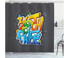 Graffiti Art Youth Power Shower Curtain