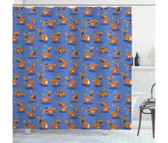 Funny Cartoon Mascots Shower Curtain