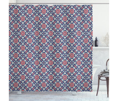 Floral Hearts Mosaic Shower Curtain