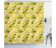 Organic Vegetable Stalks Shower Curtain