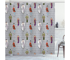 Flapper Girls 20s Fashion Shower Curtain