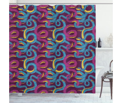 Hand Drawn Art Snakes Shower Curtain