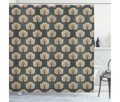 Art Nouveau Poppies Shower Curtain