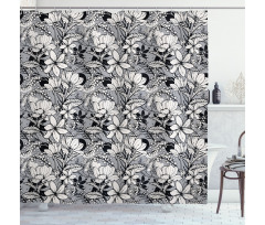 Frangipani Mimosa Lotus Shower Curtain