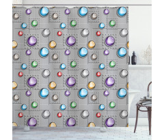 Industrial Vivid Spots Shower Curtain