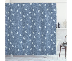 Branches over Denim Shower Curtain