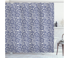 Lace Style Motifs Shower Curtain