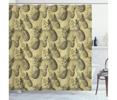Tropic Grunge Pattern Shower Curtain