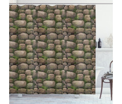 Stones Covered with Moss Shower Curtain