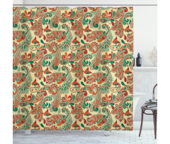 Paisley Style Leaves Shower Curtain