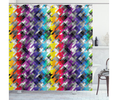 Diagonal Houndstooth Shower Curtain