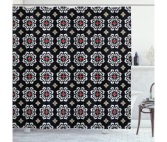 Floral Ornament Motifs Shower Curtain