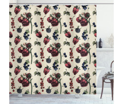 Berry Fruit Artwork Shower Curtain