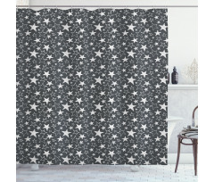 Greyscale Geometric Shapes Shower Curtain