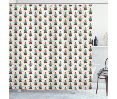 Grunge Bass Flowers Shower Curtain