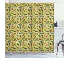 Acoustic Guitars Sketch Shower Curtain