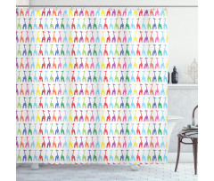 Abstract Bodies Dots Shower Curtain
