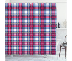 Pink and Blue Tartan Shower Curtain