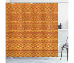 Folkloric Triangles Suns Shower Curtain