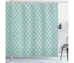 Circles and Flowers Shower Curtain