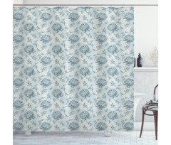 Vintage Romantic Plants Shower Curtain