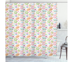 Watercolor Sweets Shower Curtain