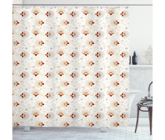 Chevrons and Flowers Shower Curtain