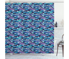 Waves of the Sea Lotus Shower Curtain