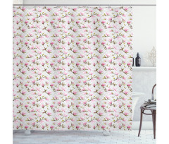 Magnolia Flower Pattern Shower Curtain
